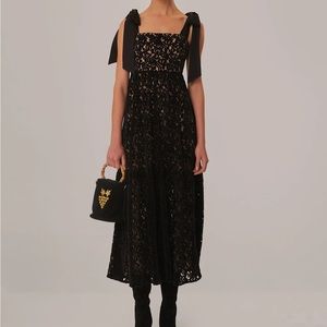 NWT Farm Rio - Black Velvet Lace Gown (L)